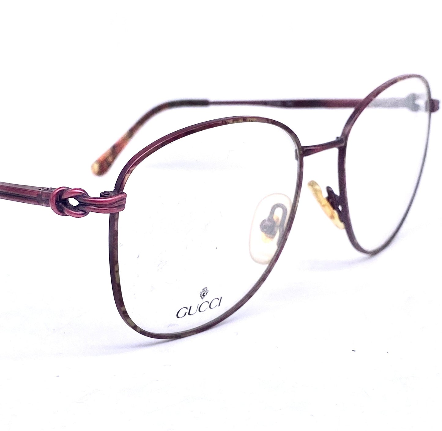 Gucci gg2299 dark purple metallic round square eyeglasses frames, 90s NOS made in Italy