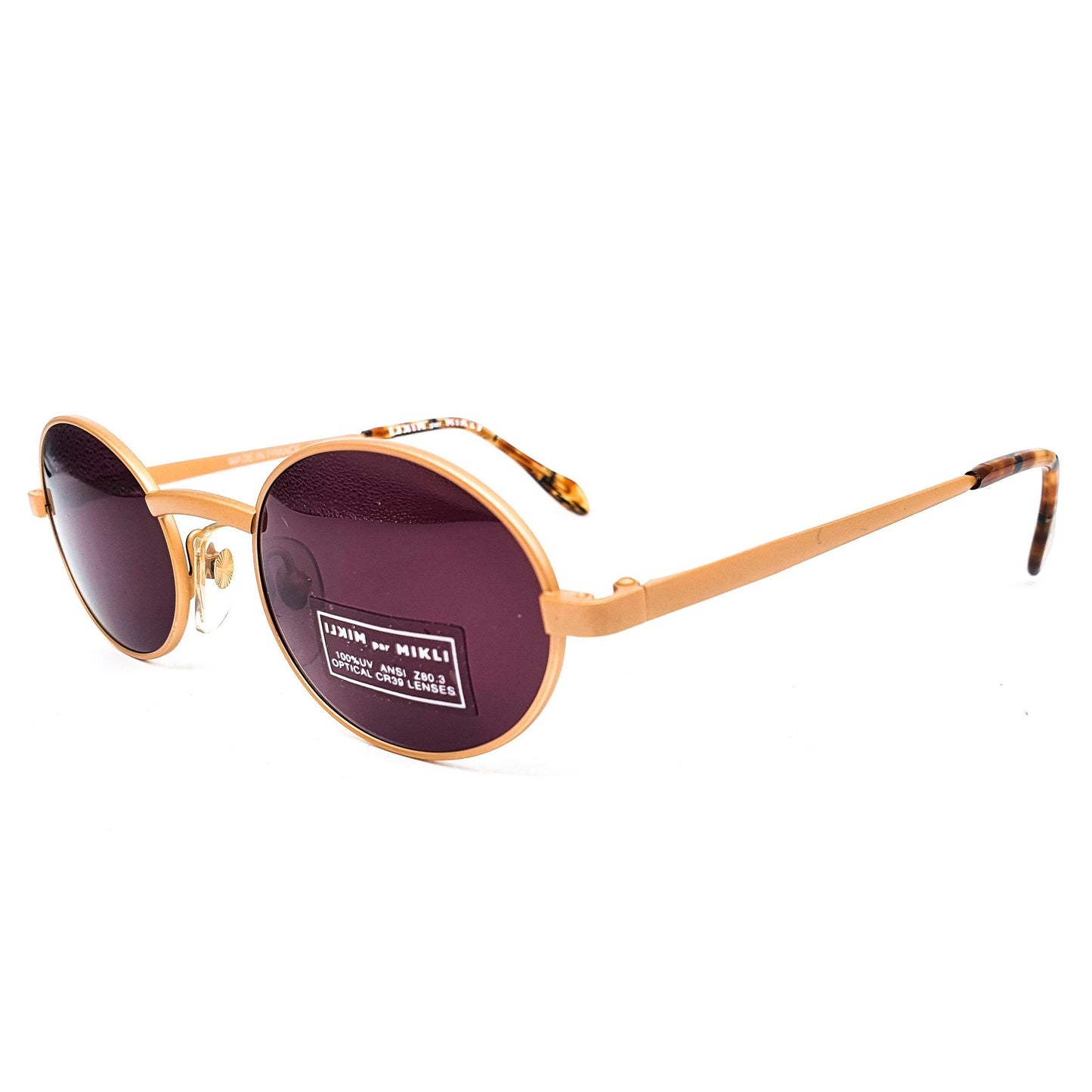 Alain Mikli 7686 Vintage oval matt gold sunglasses, 90s NOS handmade in France