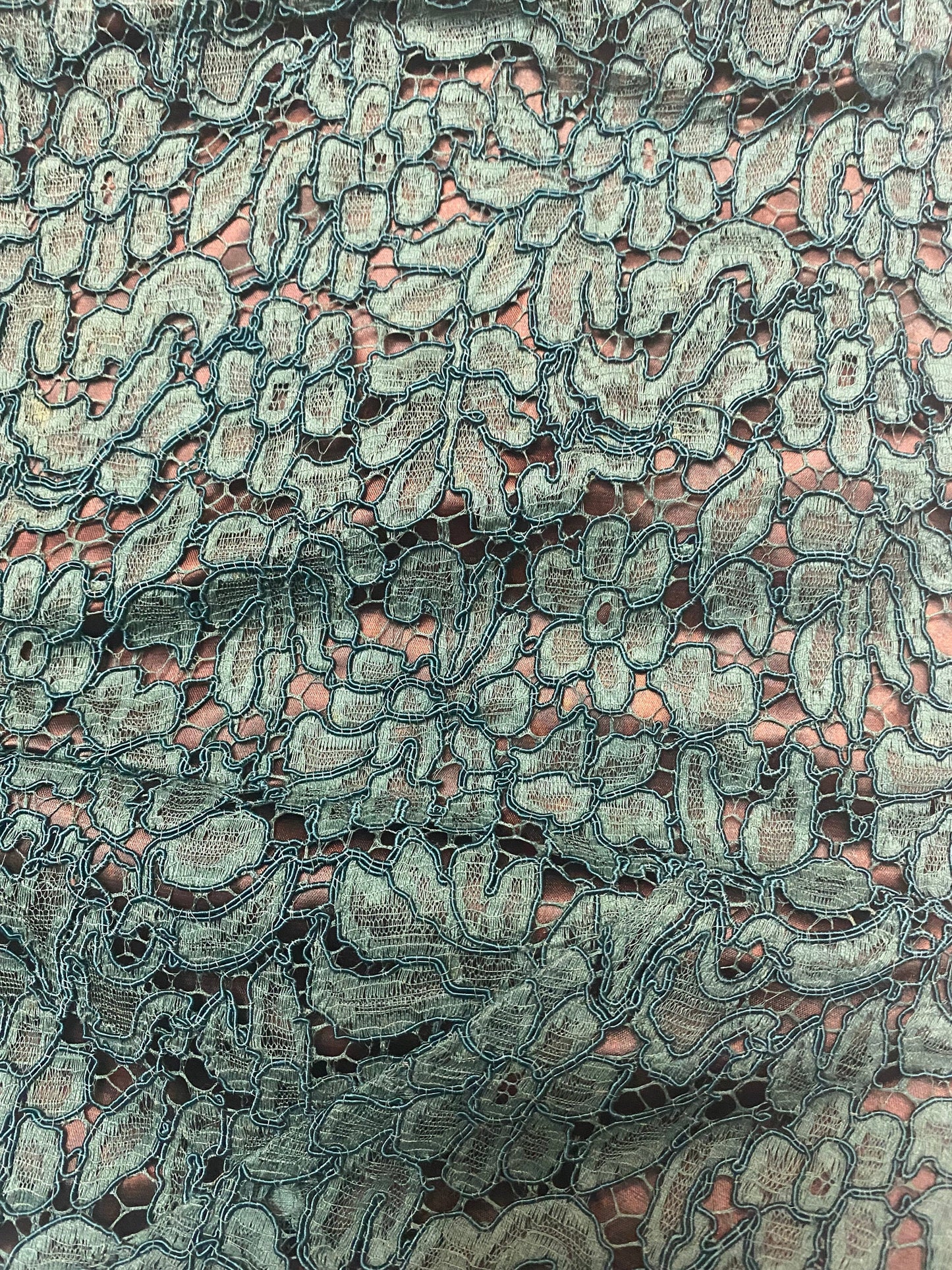 Delicious 1950s jade green laces -brown silk tailor made dress + shawl set, mint