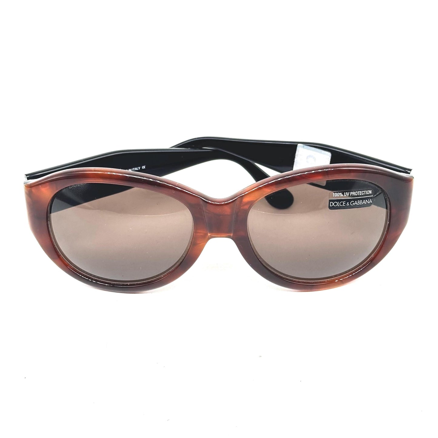 Dolce & Gabbana 511s brown marble oval fly sunglasses brown lenses 90s NoS
