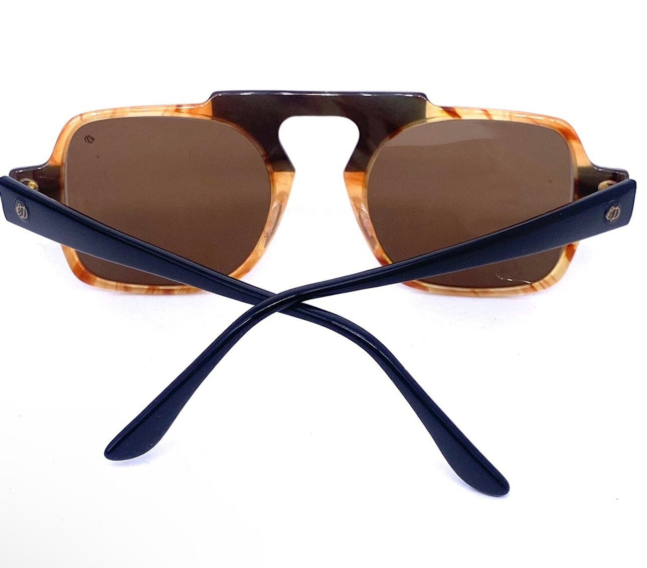 Ch. Dunhill 2527 square avant-garde sunglasses hand made in Italy 80s NOS, rare