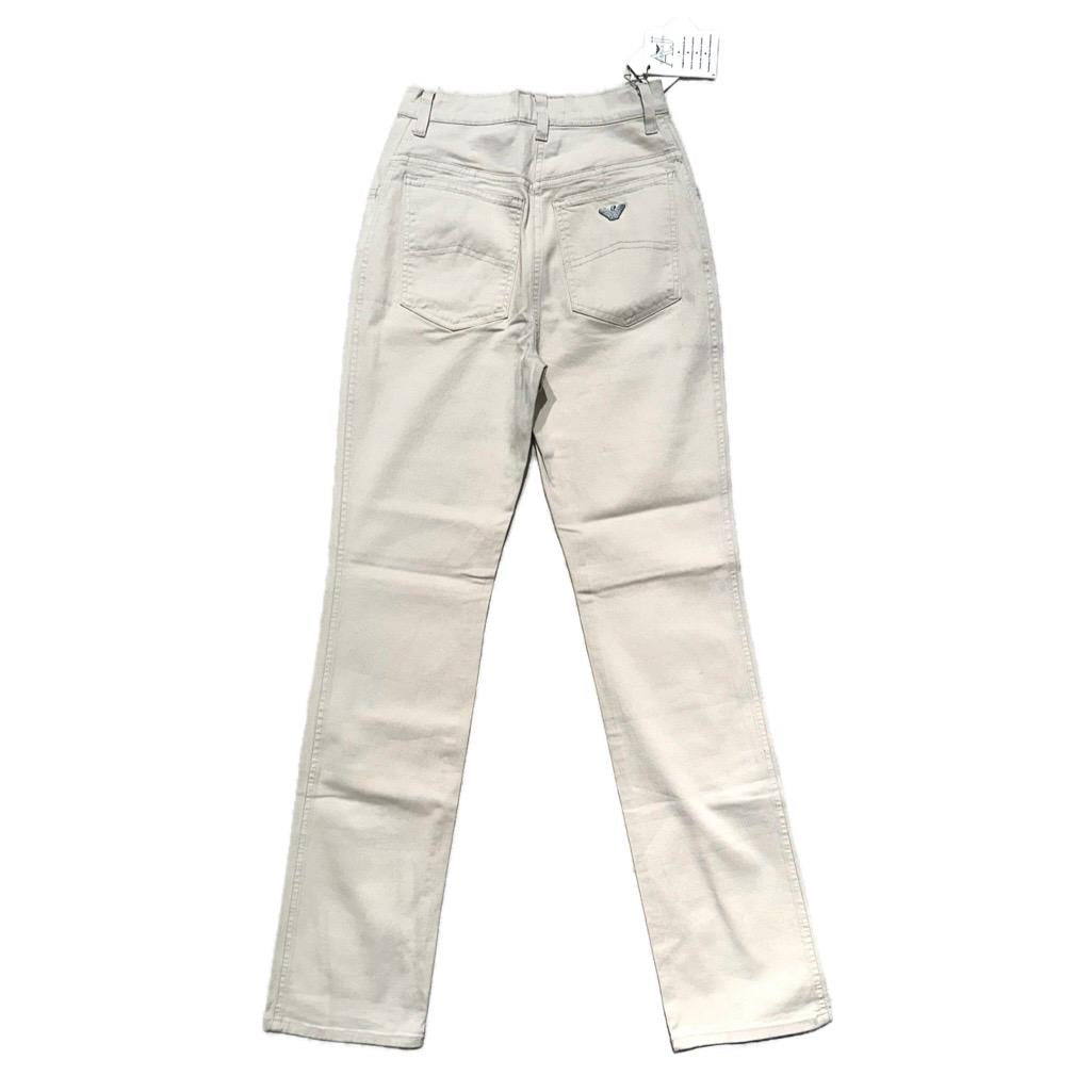Armani Jeans Sand Beige Cotton SS Pant size 27 NWT 90s