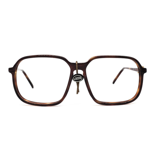 Lozza Zilo large square eyeglasses in brown tortoise acetate  1970’s  NOS Italy