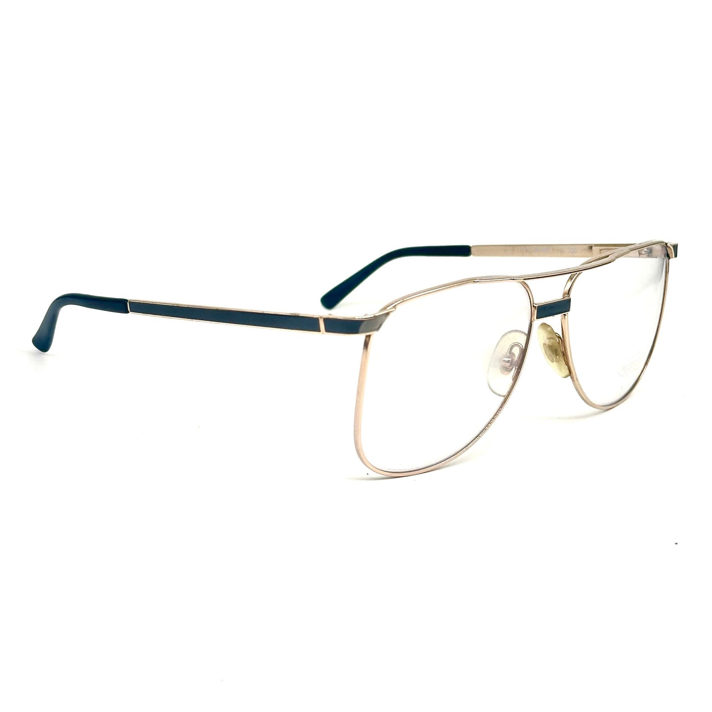 Missoni M405 gold square aviator eyeglasses made in Italy, 90s NoS