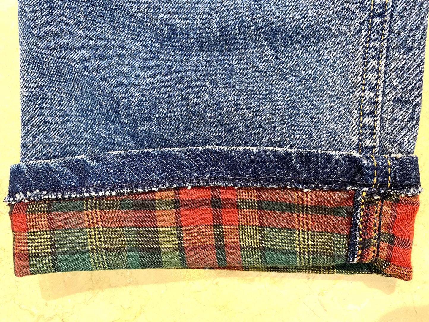 Henry Cottons NOS winter jeans with red tartan cotton lining, sz 48, 50, 52 new with tags