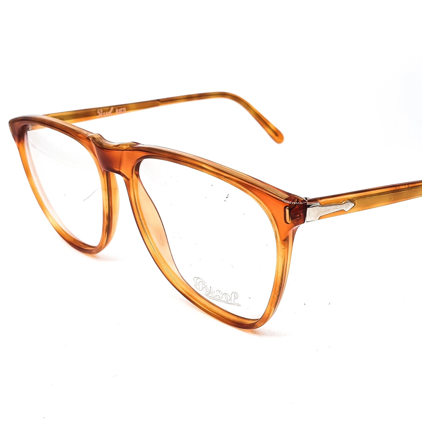 Persol Ratti classic Demi blonde cello drop shape eyeglasses frames, 1970s NOS Italy