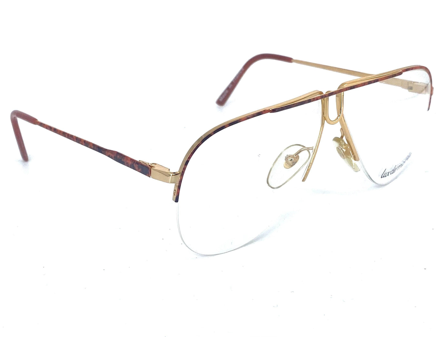 Lux De Morez avant-garde golden metal aviator frames made in France, NOS 80s 2 variants