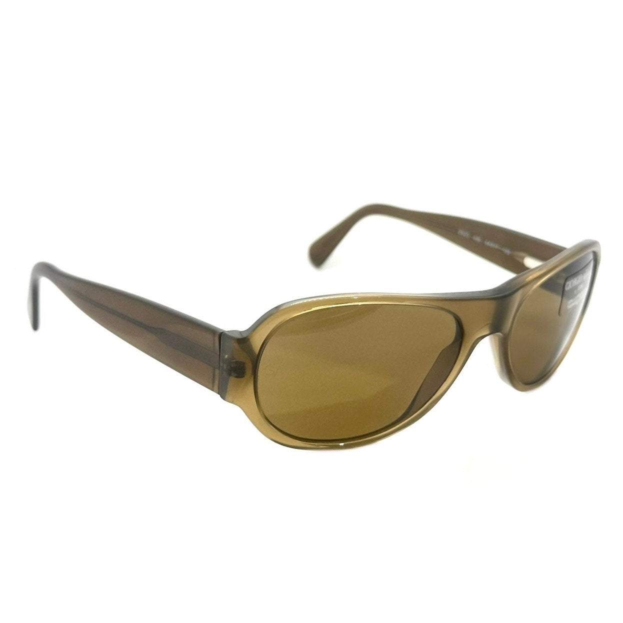 Giorgio Armani 2520 brown translucent aviator Sunglasses w crystal tempered lenses, NOS 80s
