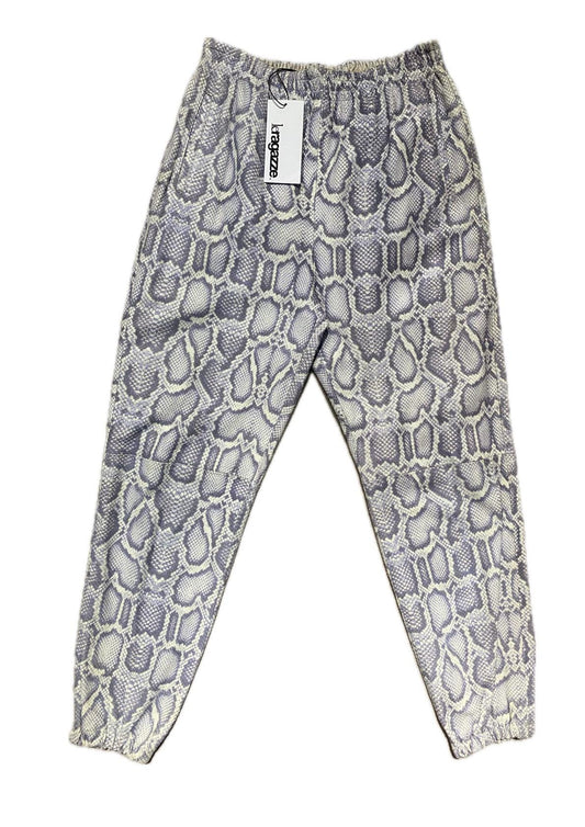 Real leather trackpants w snake print-3d texture, super realistic feel and look, BNWT itsly 90s