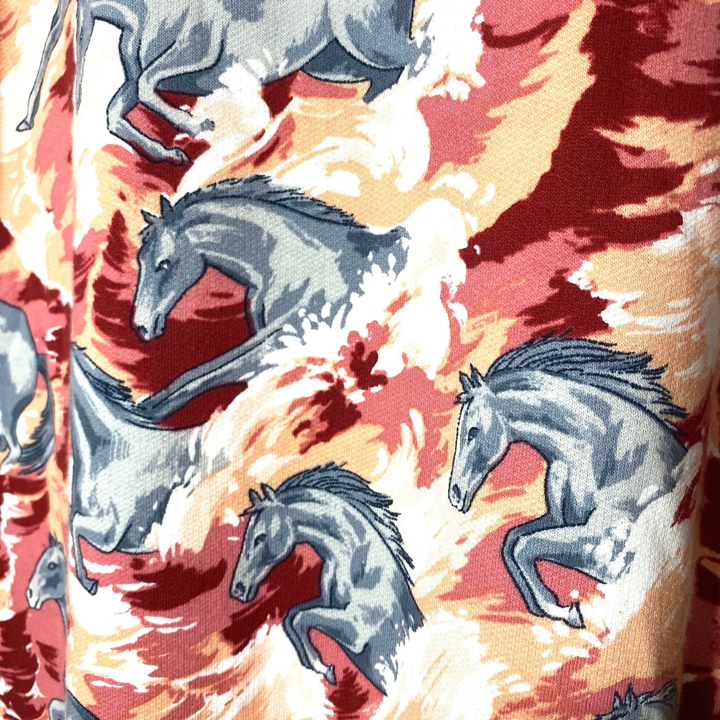Greenfield coolest short sleeved sweatshirt with horses wading pink waves, 1980s NWT sz S,L