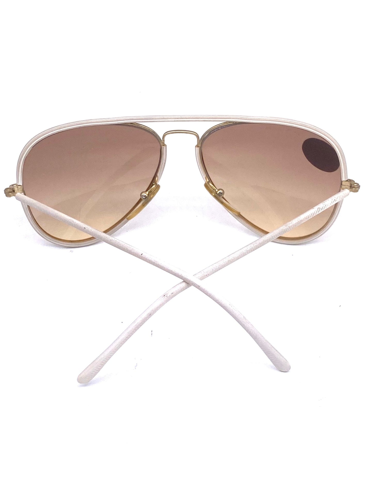 Lozza high tech HD vynil rolled golden metal aviator sunglasses w fade lenses, 1970’s  NOS Italy