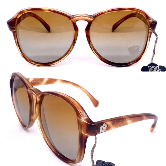 Mary Quant 1960s iconic funky tortoise drop shaped oversized sunglasses, NOS with tag!