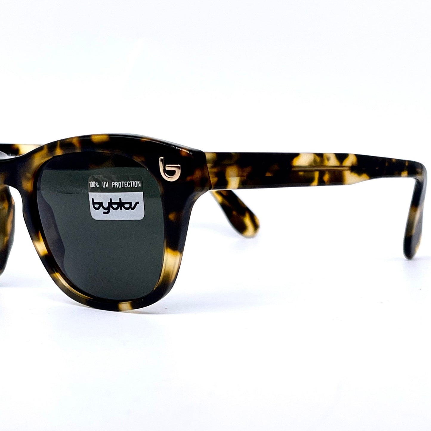 Byblos b-146s square tortoise cello sunglasses hand made in Italy NOS 80s