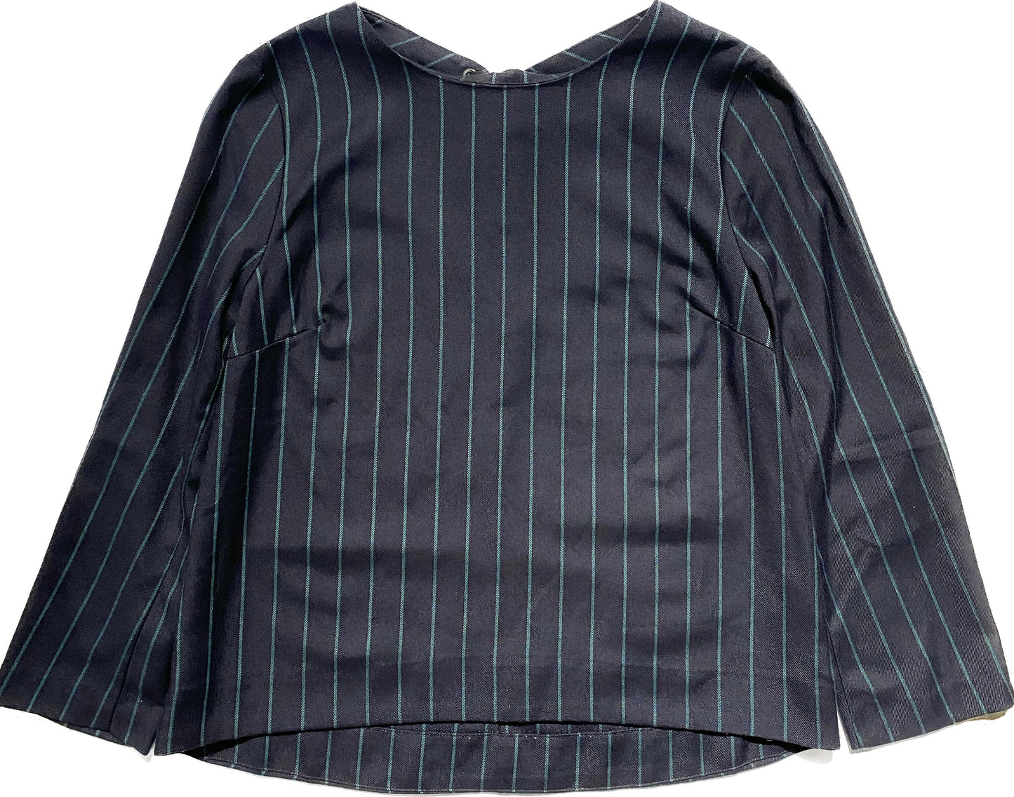 Sailor style jumper by French, navy striped viscose blend, BNWT mint sz L