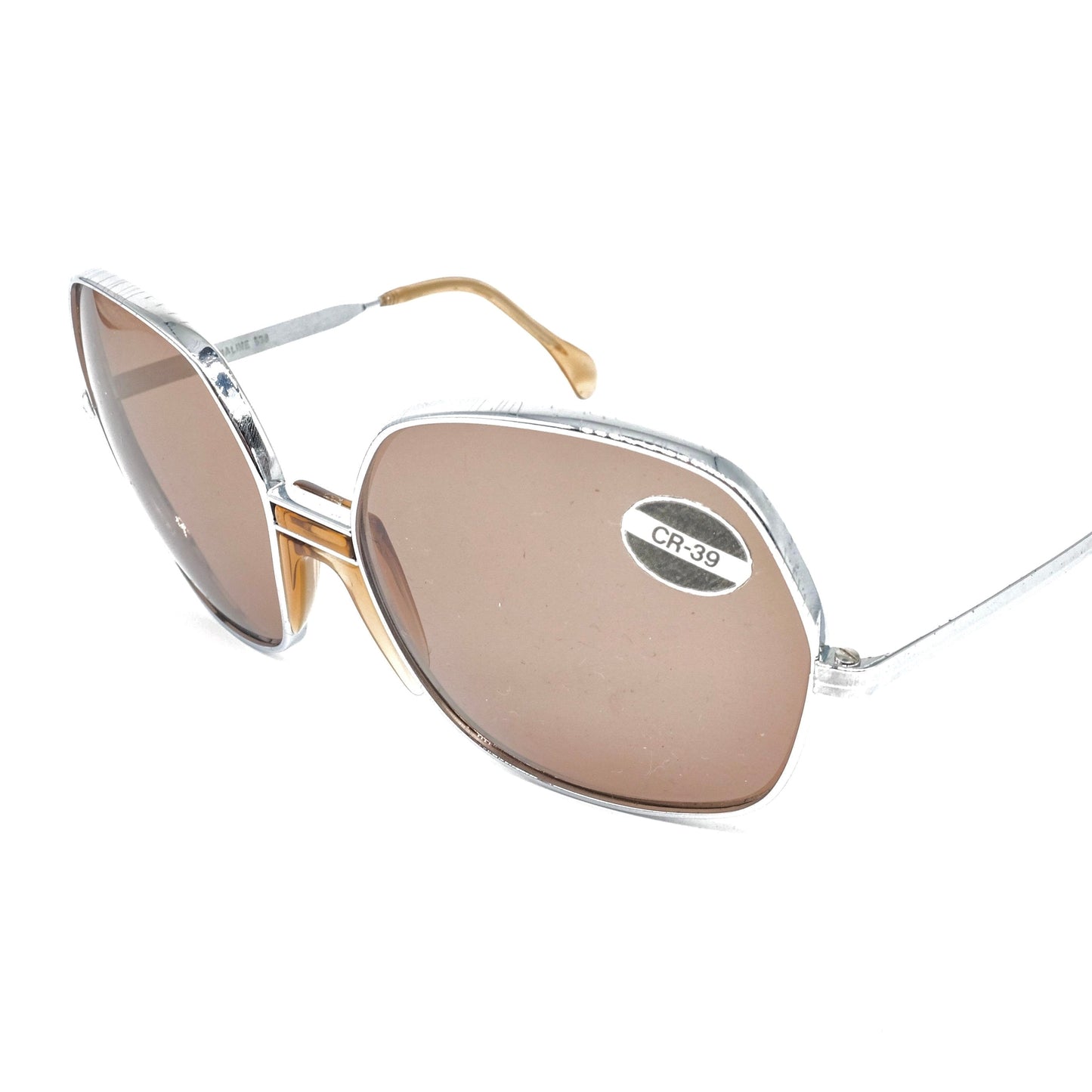 Viennaline 538 square oversized silver metal sunglasses, funky style with brown or grey lenses,  1970s NOS Austria