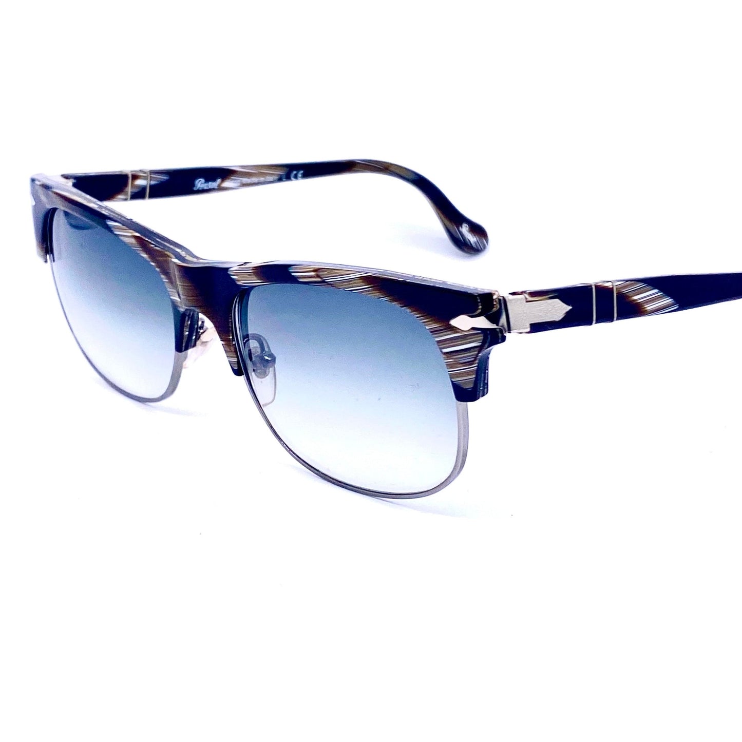 Persol coolest retro buffalo horn square clubmaster sunglasses, handmade in Italy