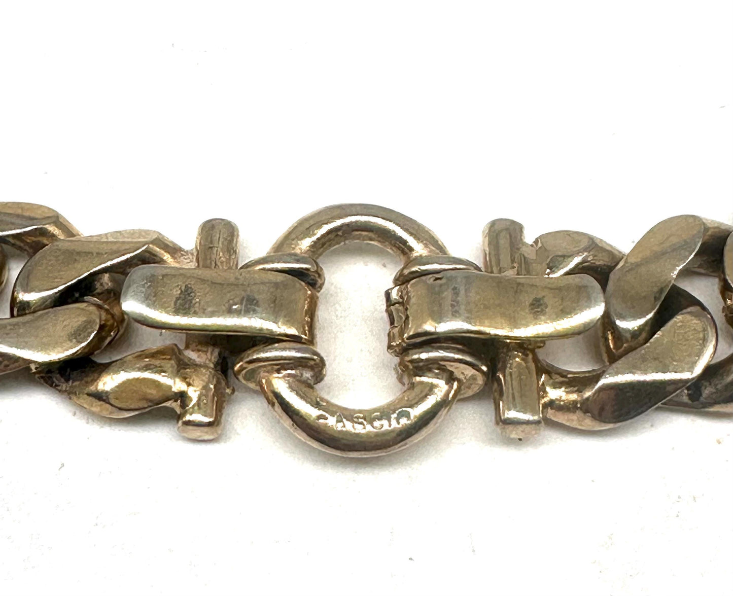 Cascio High fashion jewellery golden Cuban links chain w custom signature closure, very good condition