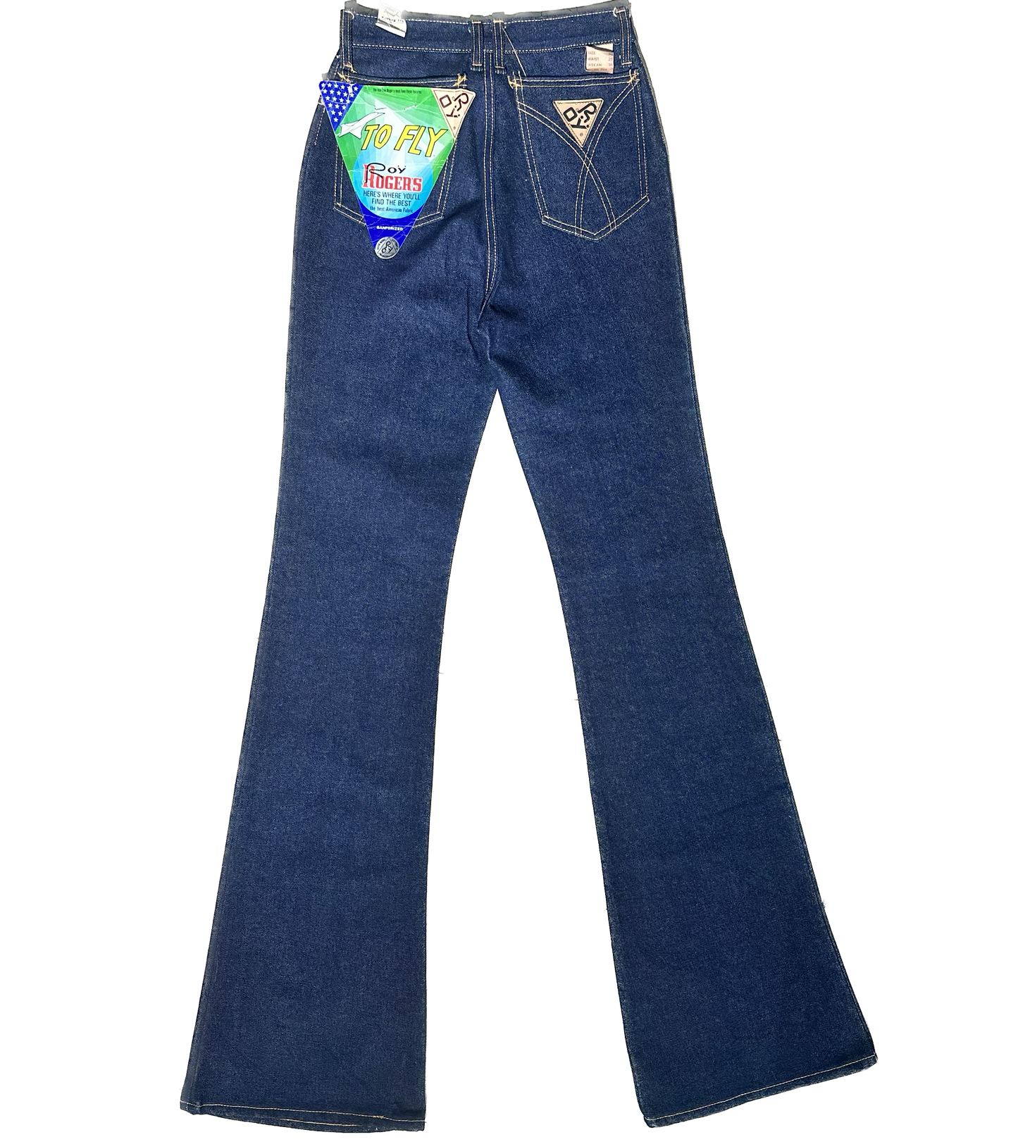 Roy Rogers 70s NOS indigo blue flared jeans trousers sz 28 , with tags!