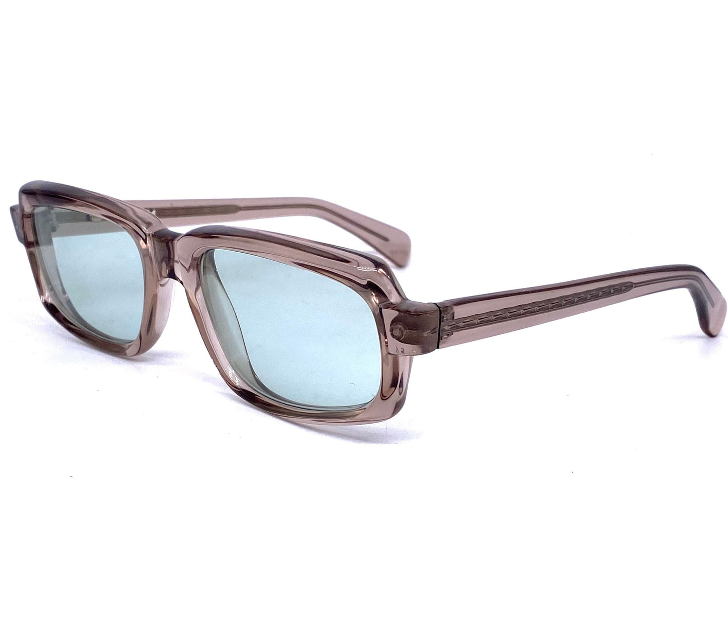 Serge Kirchhofer mod.14 luxury thick squared grey translucent sunglasses 1970s NOS