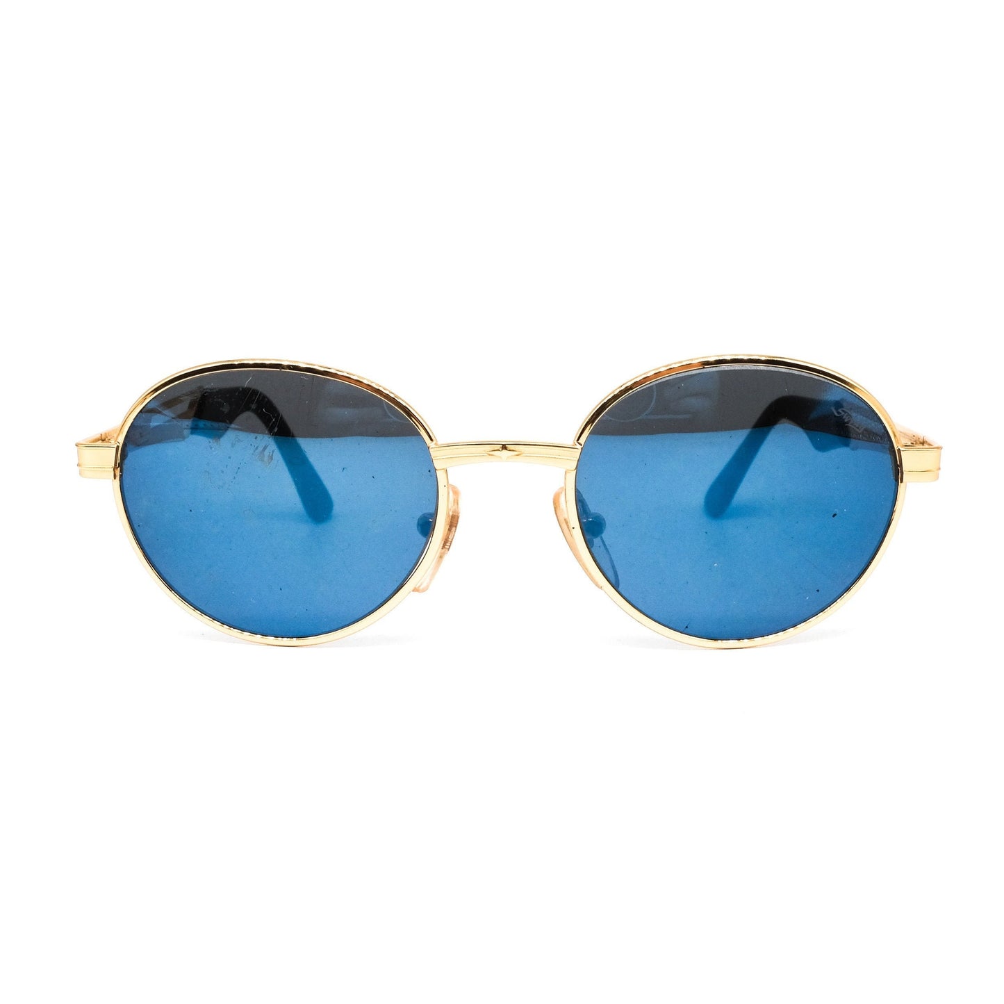 Swing by Lastes golden metal round sunglasses made in Italy 80s NOS