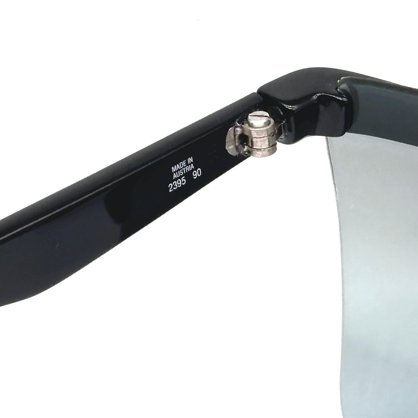 Christian Dior 2395 futuristc black optyl mask sunglasses with silver CD logo detail on temples 70s NOS