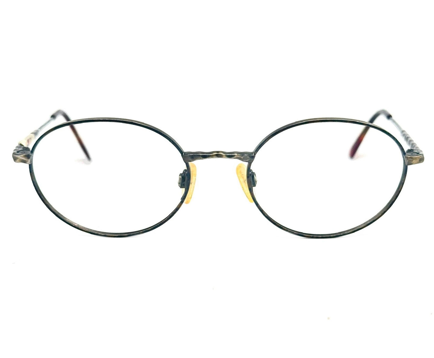Tura 782 oval antique brass frames w/irregular hammered texture, NOS 80s mint