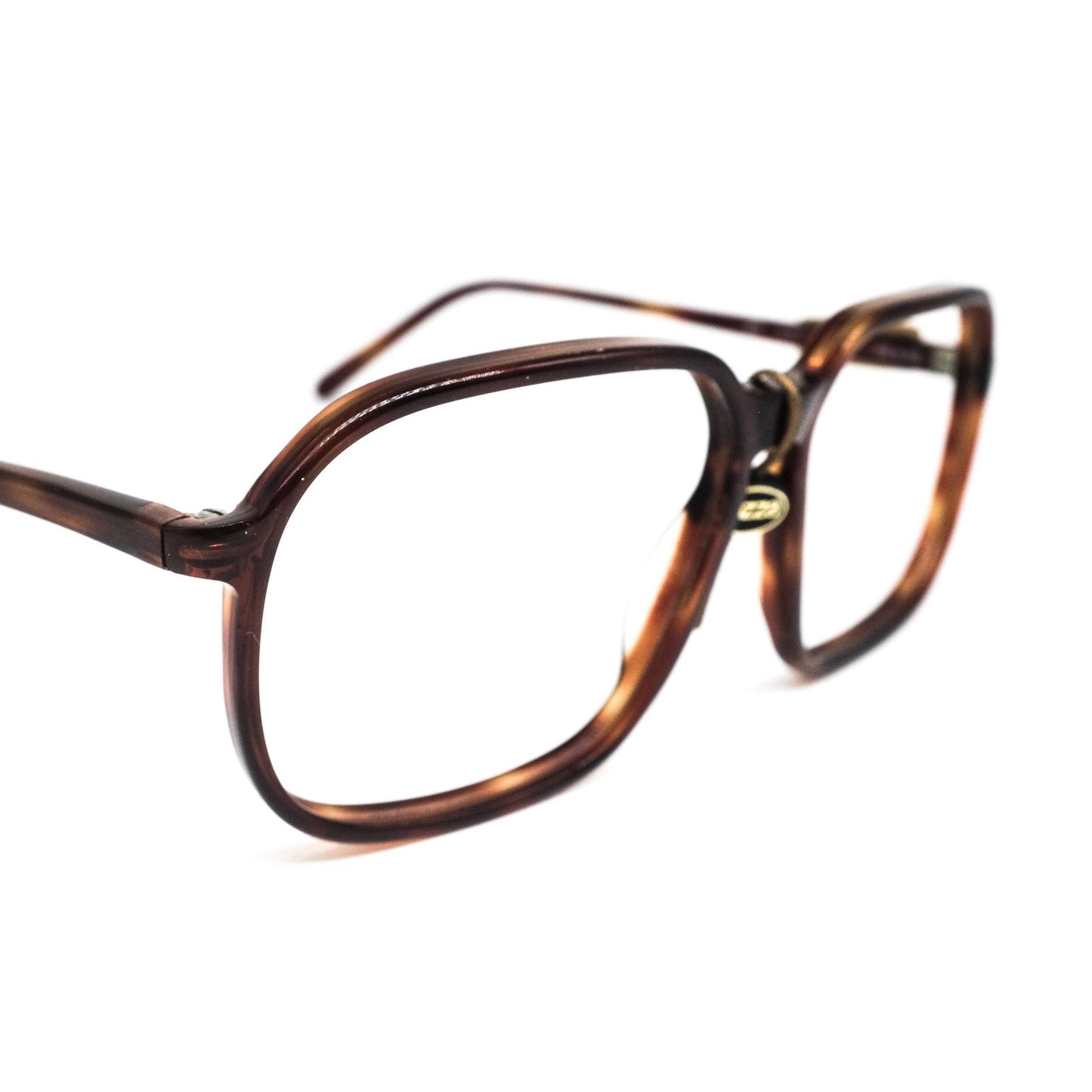 Lozza Zilo large square eyeglasses in brown tortoise acetate  1970’s  NOS Italy