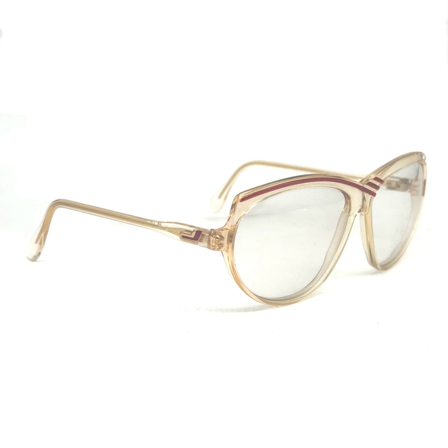 Cazal 162 oval oversized glasses frames w asymmetric stripes ane rhinestones detailing, NOS 80s w Germany.