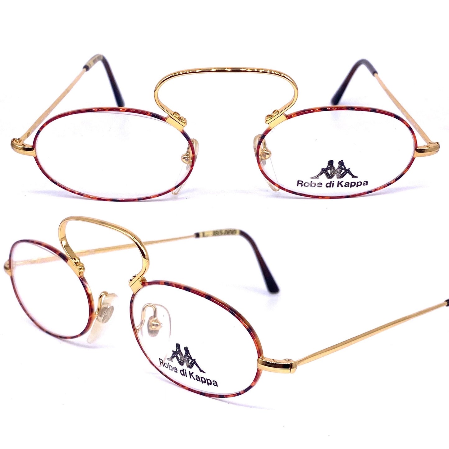 Robe di Kappa steampunk/ antique Victorian inspired oval golden reading glasses, NOS 80s Italy