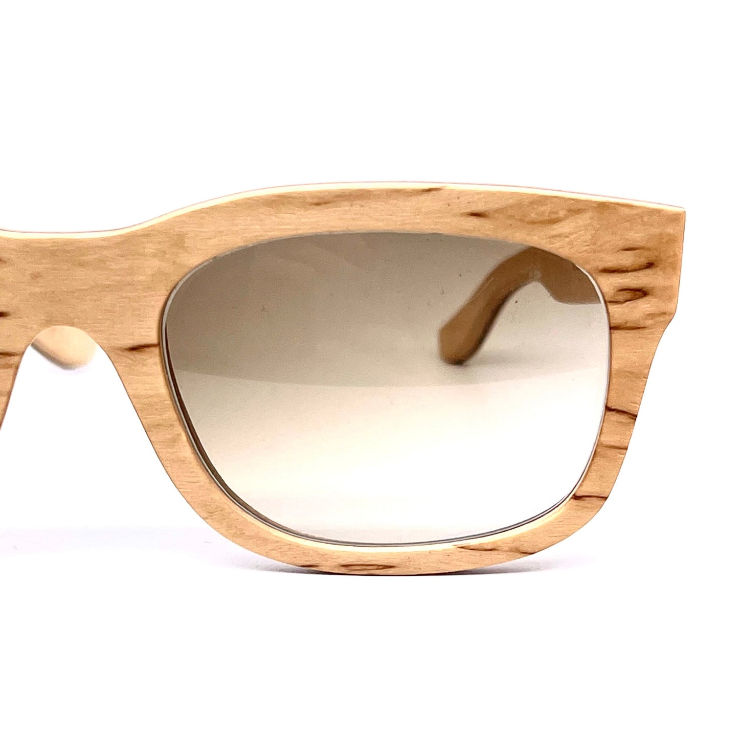 Jean Lempereur square real wood sunglasses, Woodline P5 wayfarer style, France NOS 80s