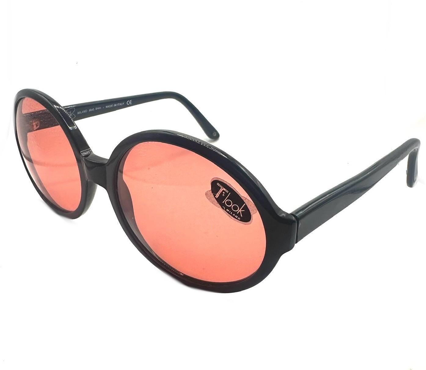 T-Look round oversized sunglasses w tinted lenses, coming in many colorways, NOS 90s Italy