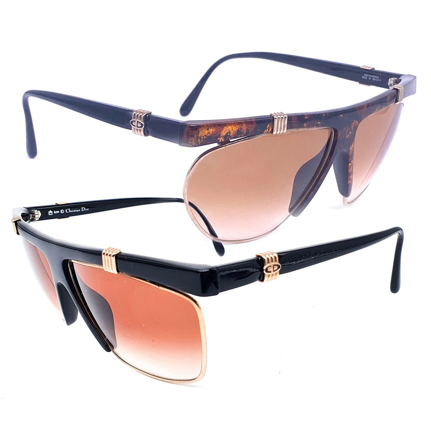 Christian Dior 2555 butterfly oversized sunglasses made in Germany 80s NOS 2col