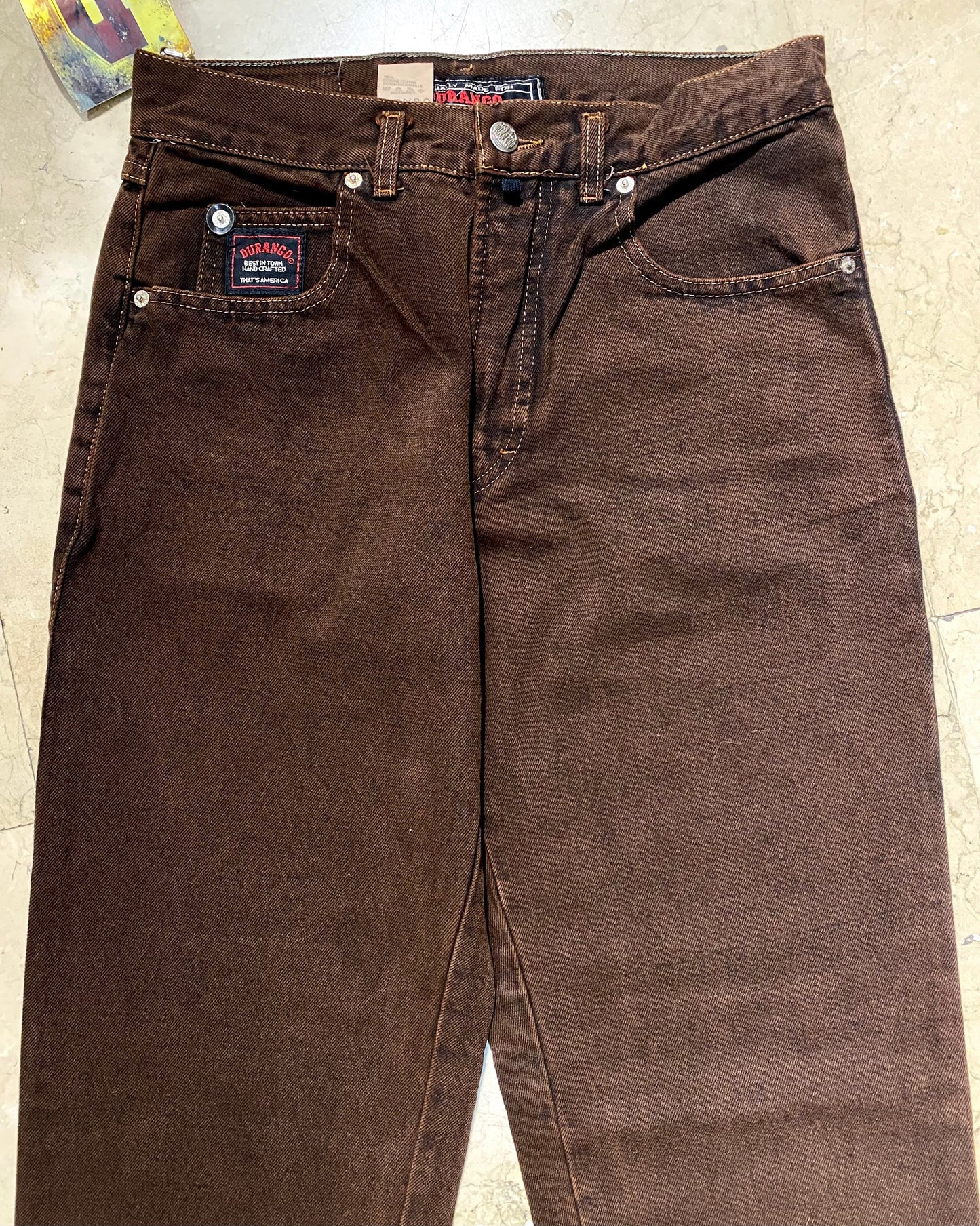 Durango brown straight leg jeans with a beautiful wash sz 32
