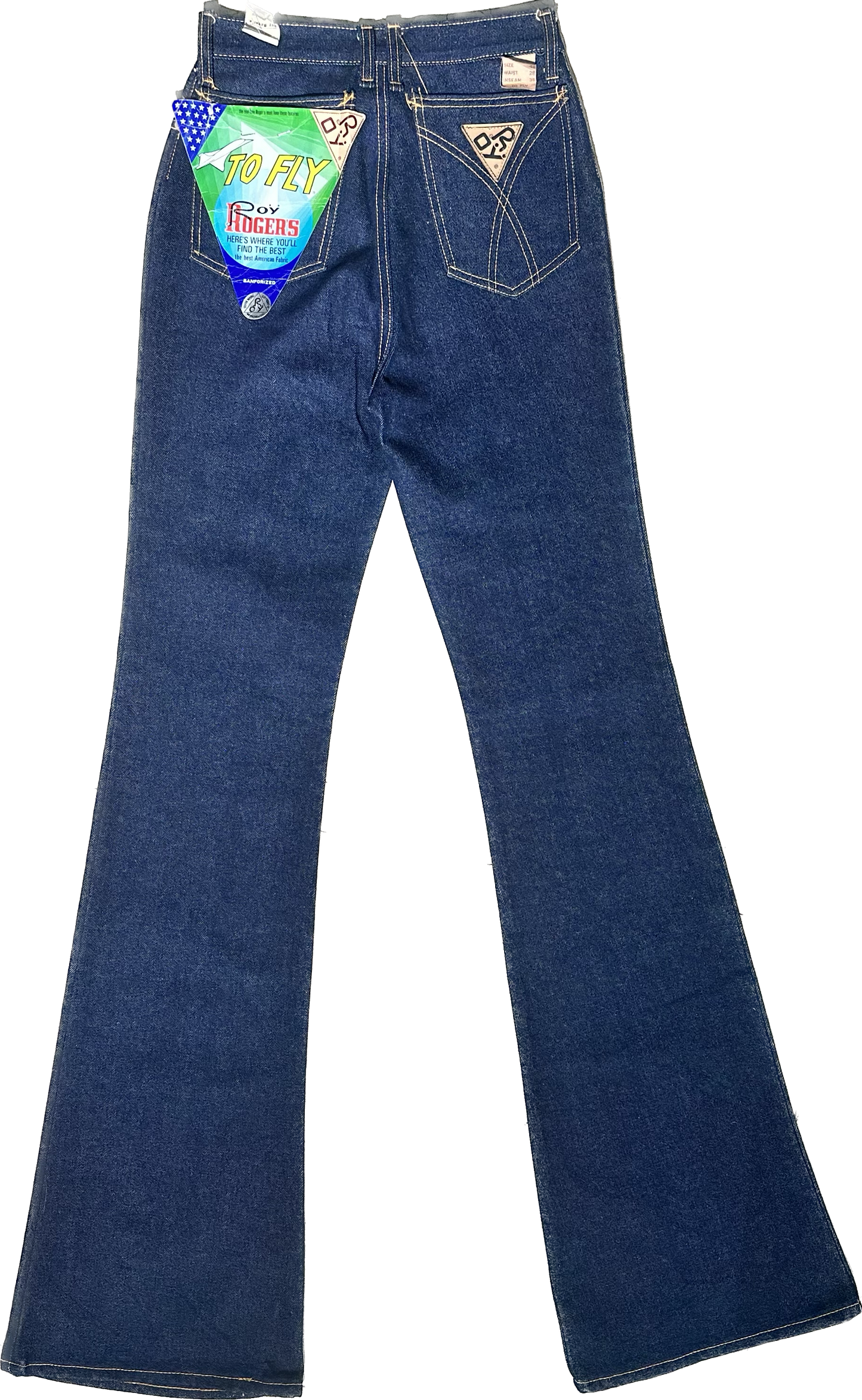 Roy Rogers 70s NOS indigo blue flared jeans trousers sz 28 , with tags!