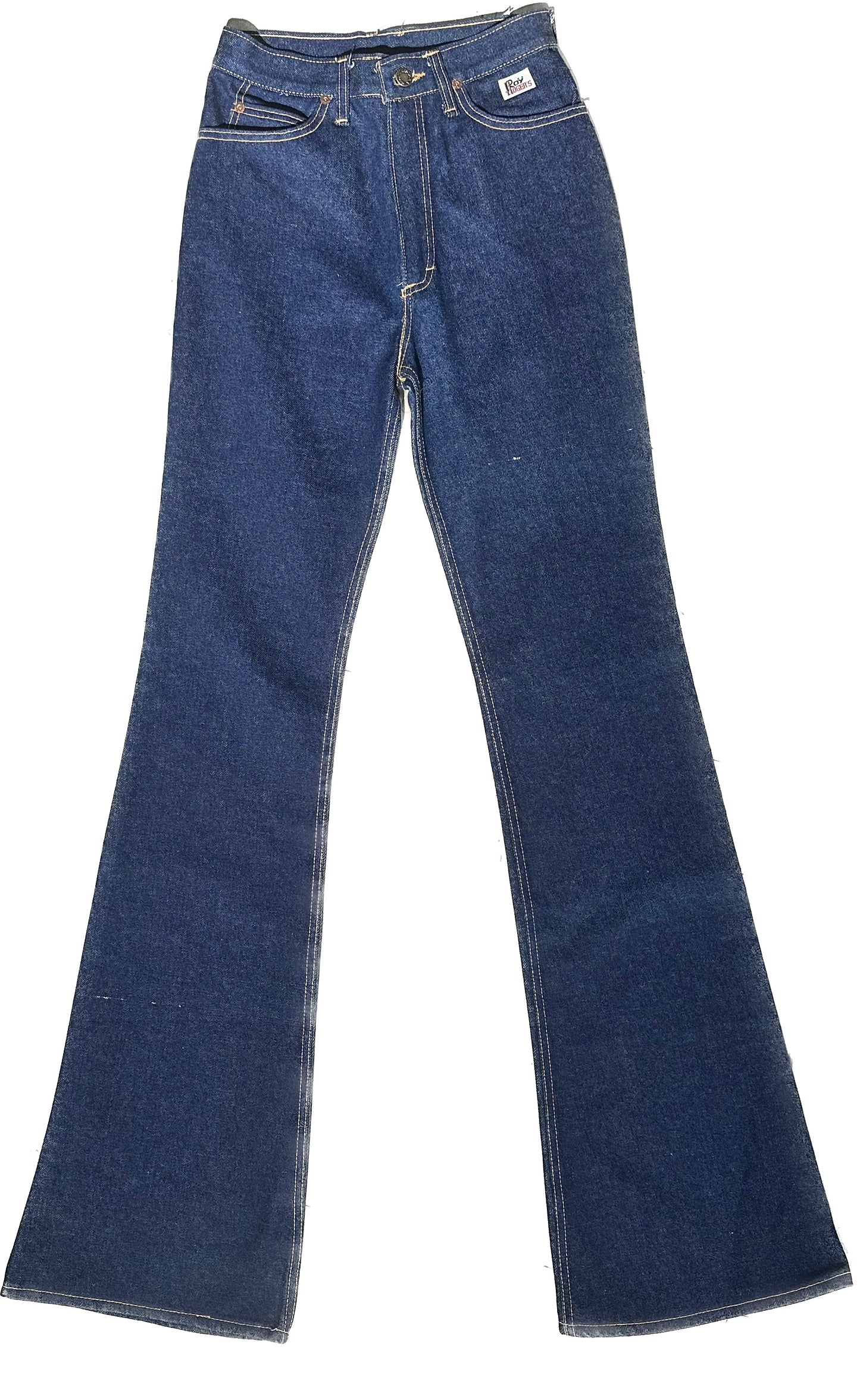 Roy Rogers 70s NOS indigo blue flared jeans trousers sz 28 , with tags!