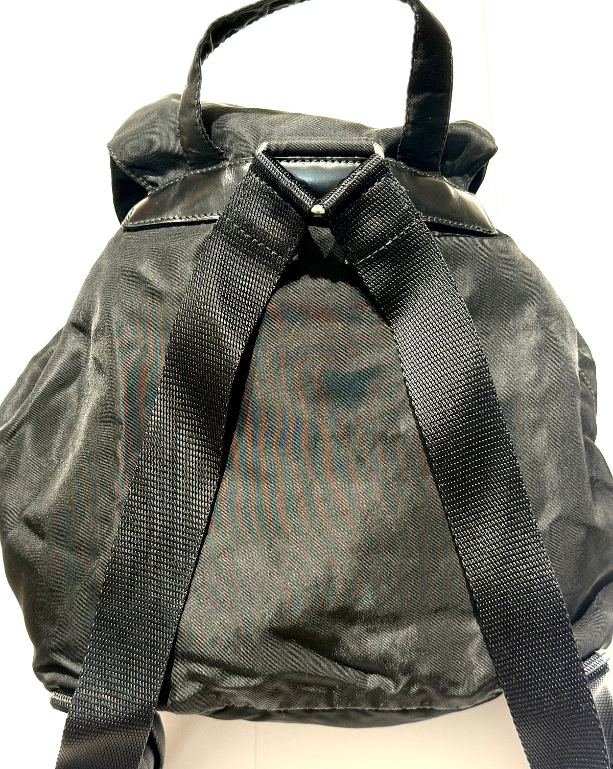Prada 1978 small black nylon-leather backpack, iconic and perfect