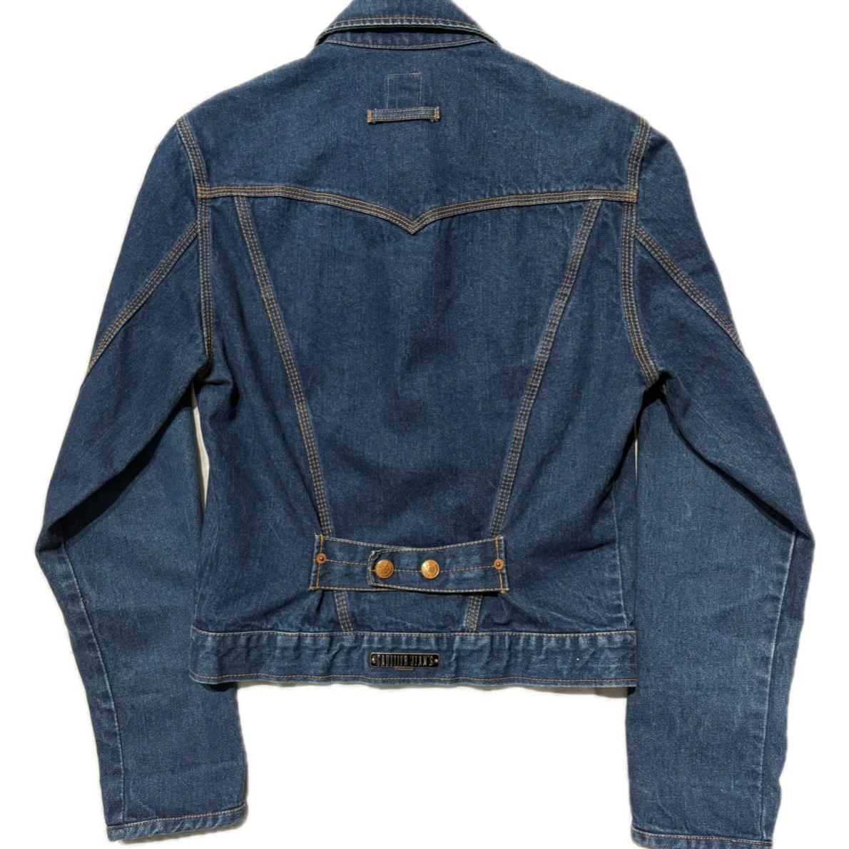 Jean’s Paul Gaultier indigo denim jacket w/ gothic details, Sz S mint
