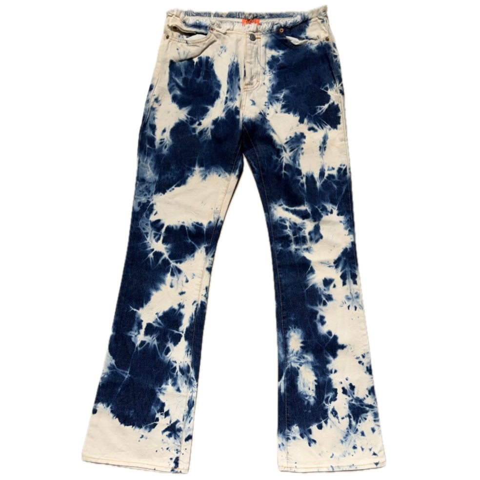 Fiorucci Safety Flared low waist tie-Dye jeans, NOS 90s, sz 30,32 available