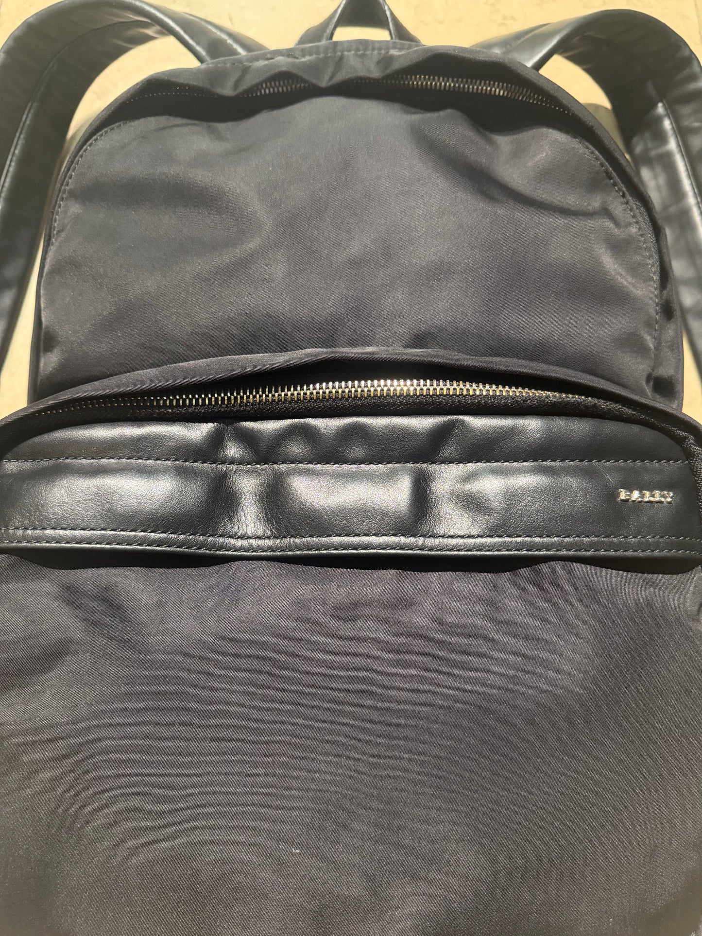 Bally Wolfson MD black nylon & leather luxury backpack, as new w dustbag