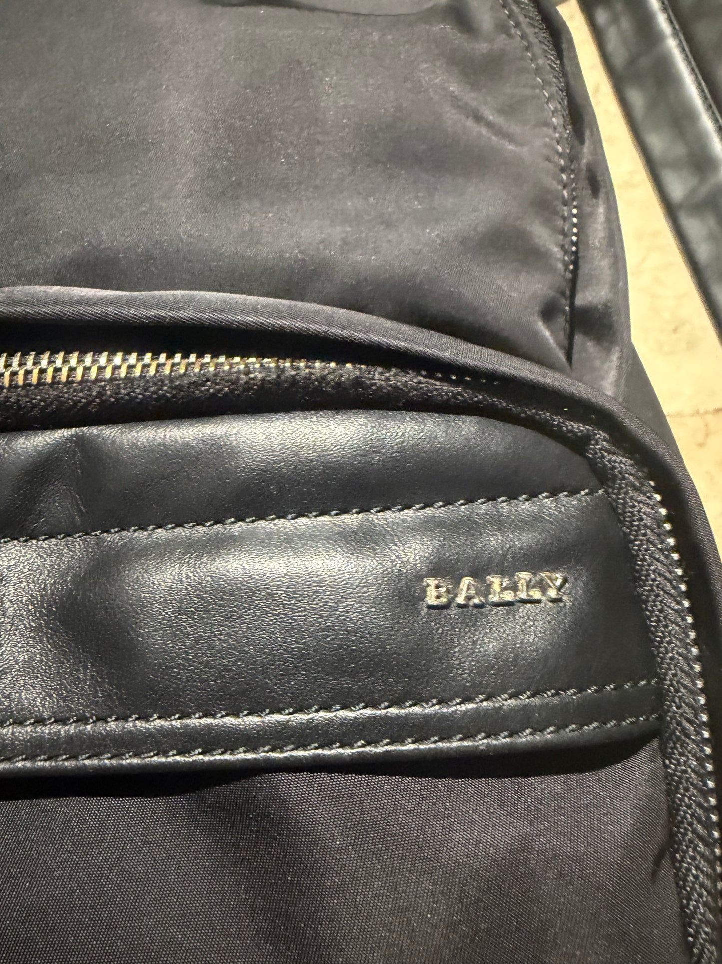 Bally Wolfson MD black nylon & leather luxury backpack, as new w dustbag