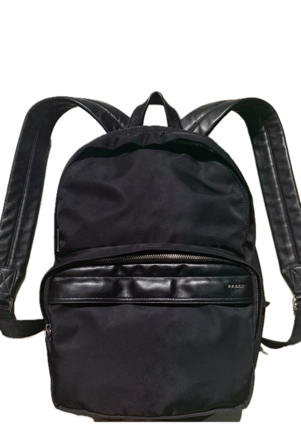 Bally Wolfson MD black nylon & leather luxury backpack, as new w dustbag