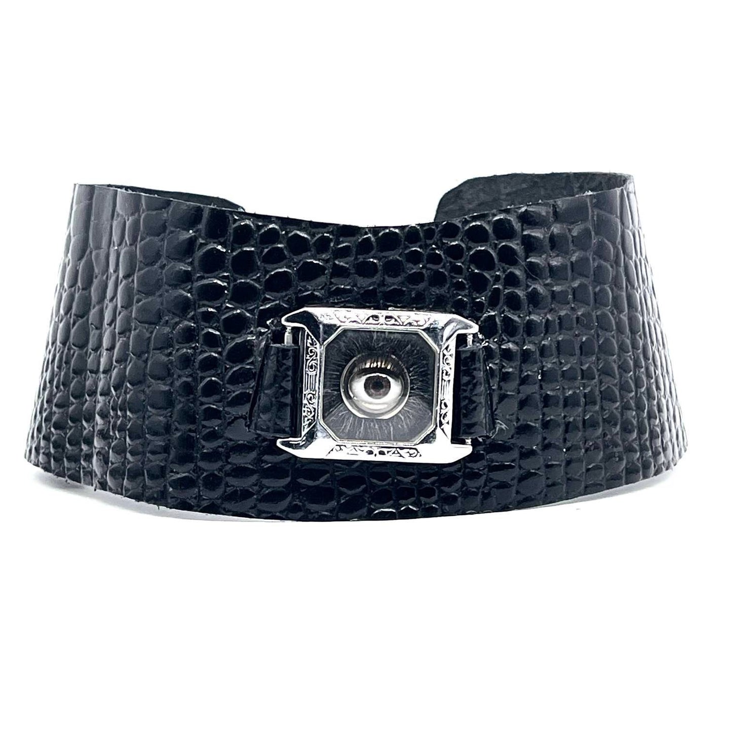 Hand made leather choker with third eye cabochon