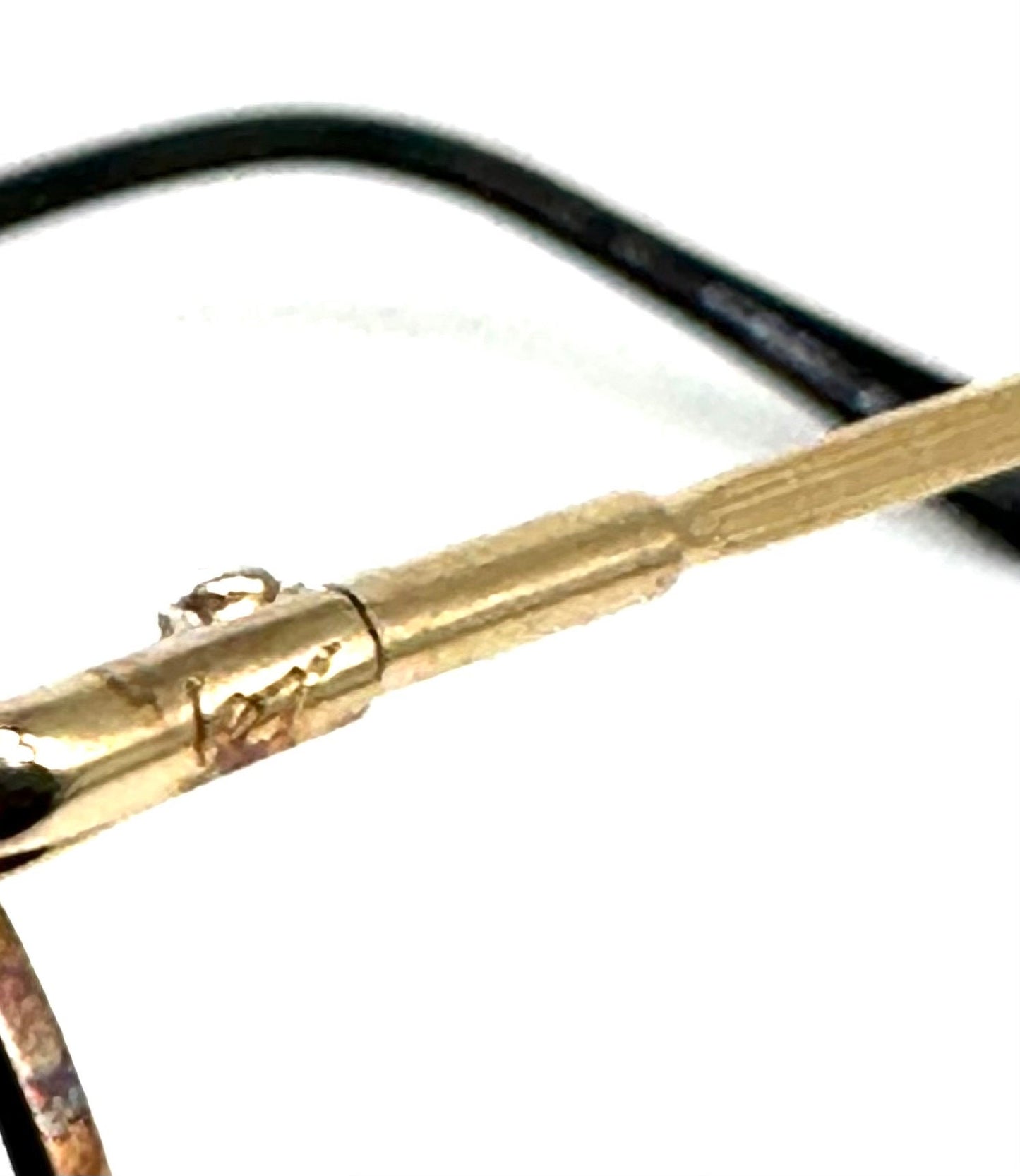 Kenzo musicien classy golden metal round frames p3 styke w black enameled rims, NOS 80s France