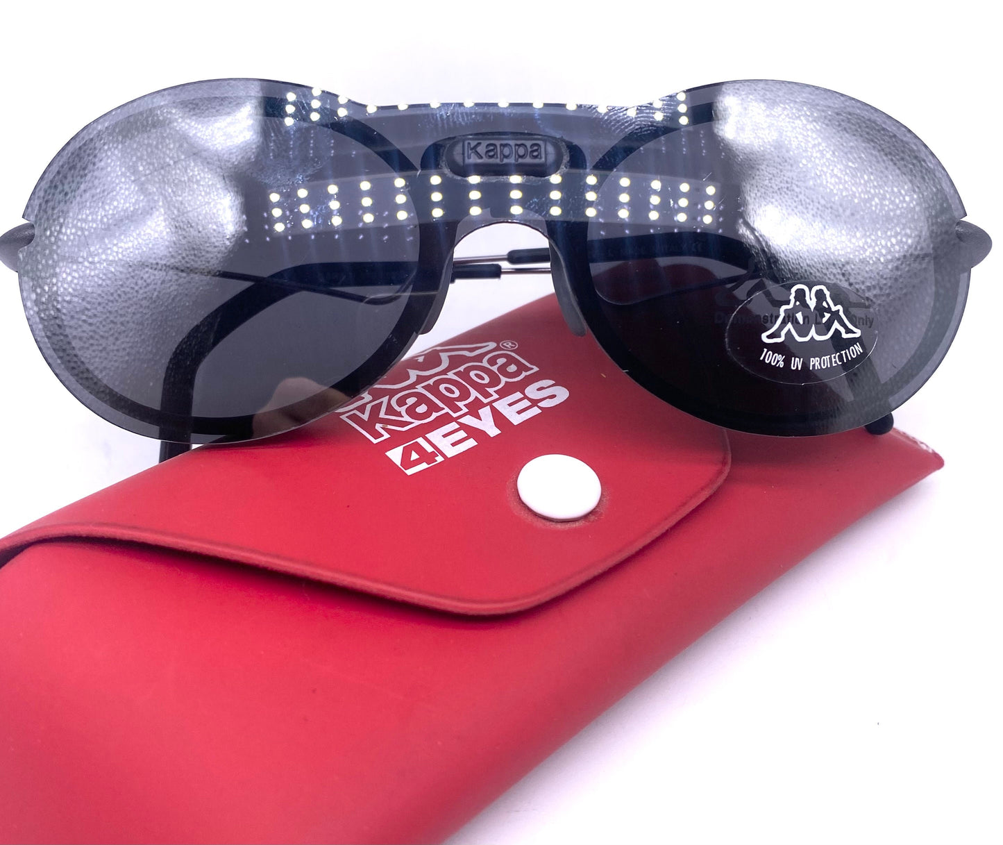 Kappa Gara1 clip-on sport wrap oval sunglasses- eyeglasses frames made in Italy, early 2000 NOS