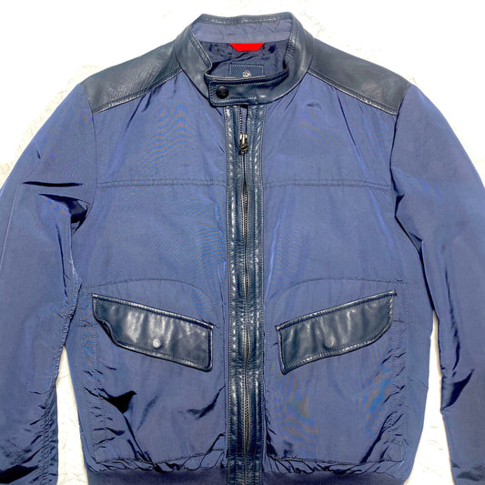 Giacca a vento Fay Spring in nylon/agnello blu navy, ottime condizioni