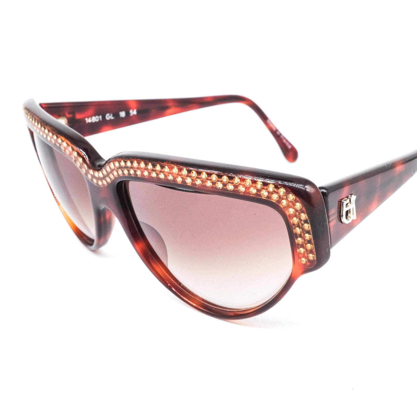 Emmanuelle Khanh 14801 vintage artistic cateye sunglasses in brown cellulose acetate Made in France