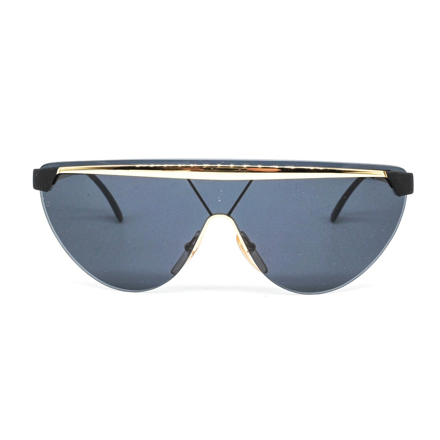 Lino Veneziani golden metal wrap/shield sunglasses, NOS 1990s made in Italy.