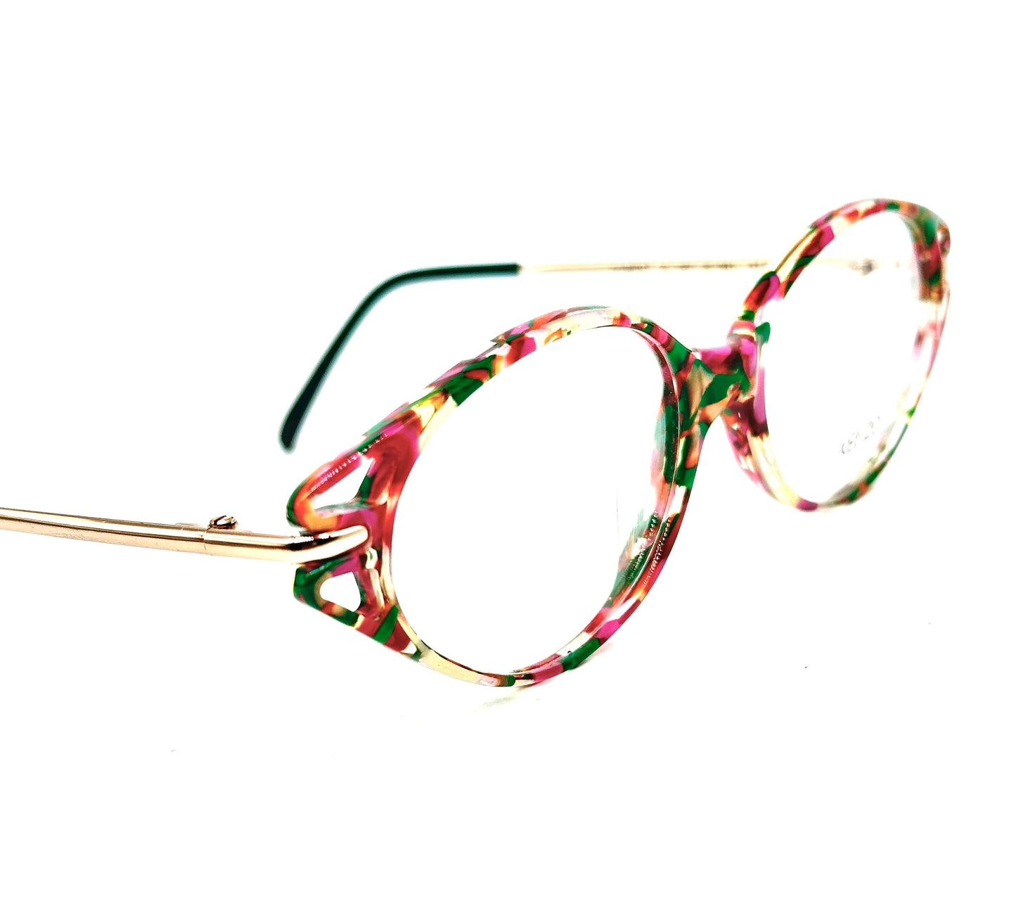 Kenzo Pompei K157 eyeglasses frames in a colorful speckled cello,80s hand made France
