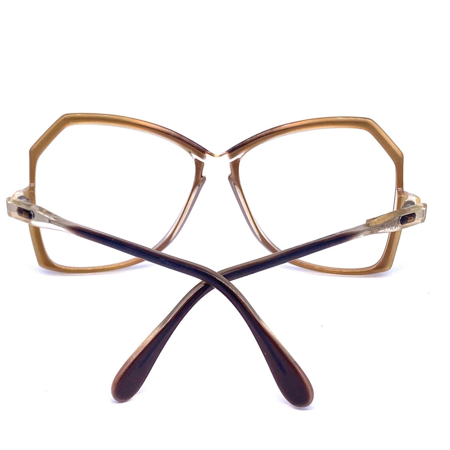 Cazal 151 square oversized clear/brown eyeglasses frames, 80s W.Germany NOS