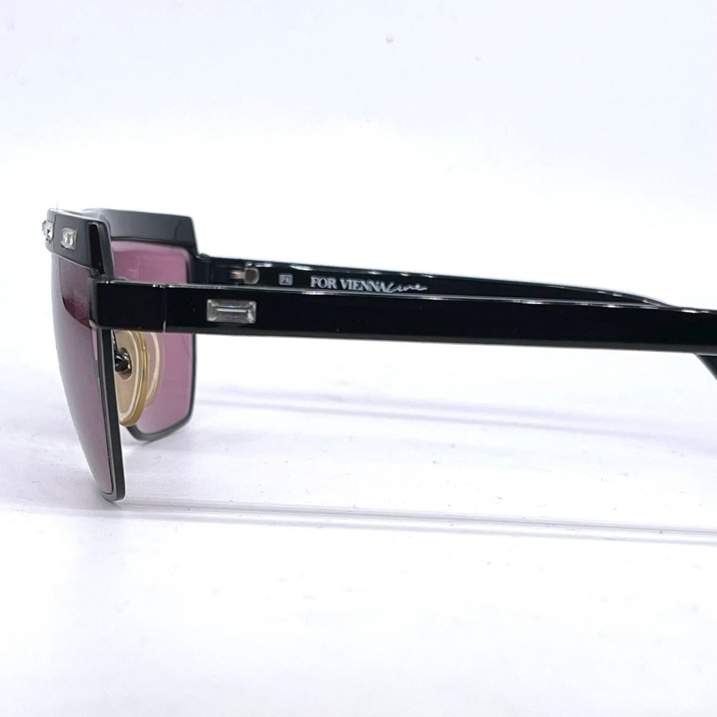 Paloma Picasso 3706 occhiali da sole flat top in cristallo browline, anni '80 NOS